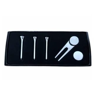 Silver Plated Golf Marker, Pitch Repairer & Tee Set