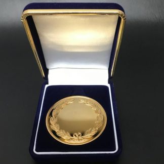 Well Done Medal & Red/White/Blue Ribbon gdt Antique Gold, 50mm G880 