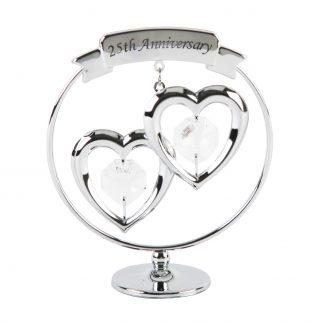 Crystocraft Silver Plated 25th Anniversary Ornament - SP248