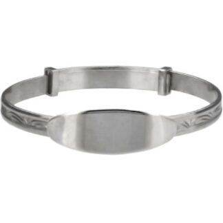 *ENGRAVED FREE WITH NAME* Sterling Silver Small Baby ID Bangle - 211779