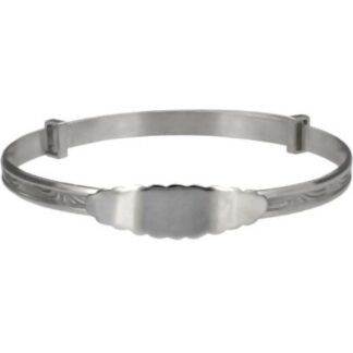 *ENGRAVED FREE WITH NAME* Sterling Silver Medium Baby ID Bangle - 211780