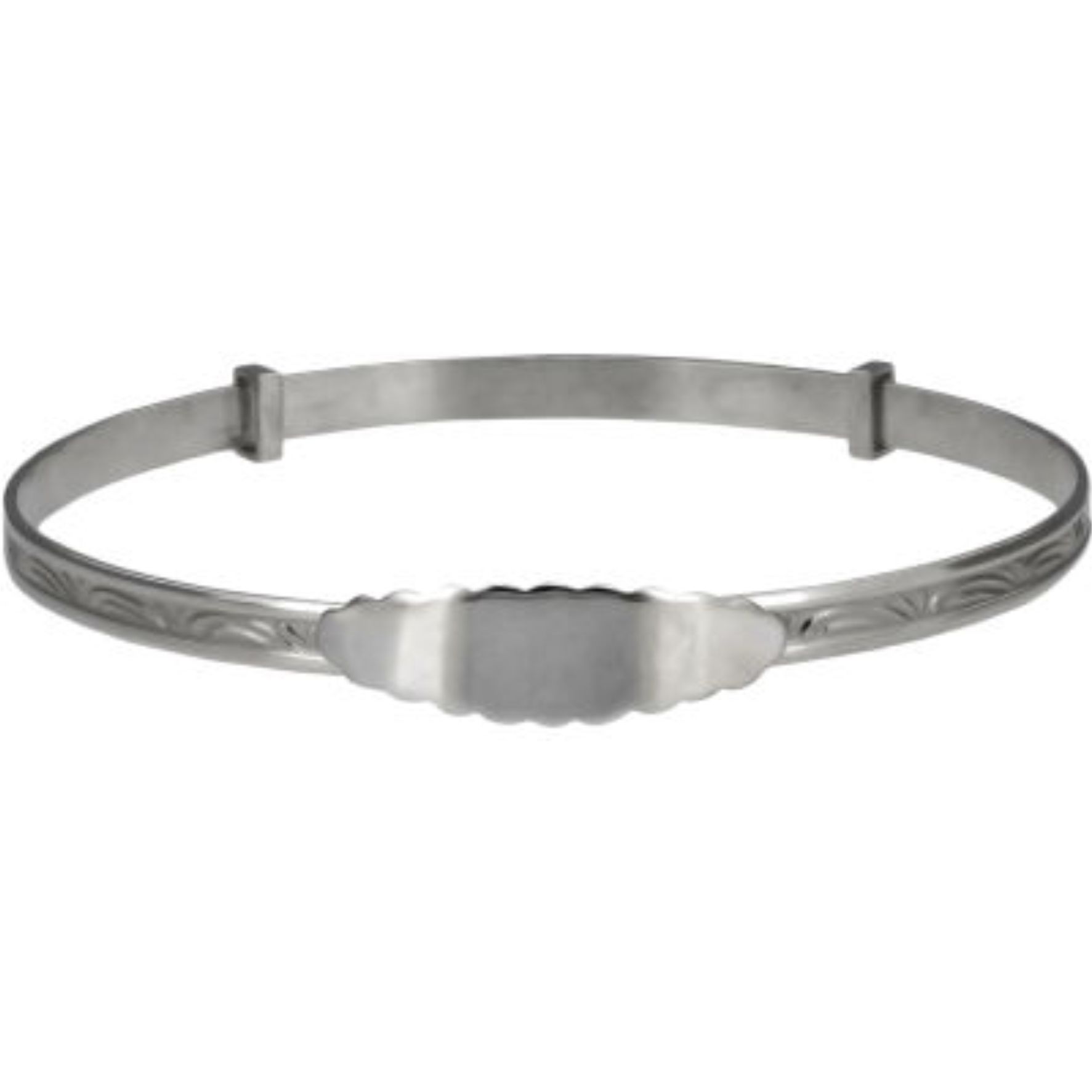 *ENGRAVED FREE WITH NAME* Sterling Silver Large Baby ID Bangle - 211781