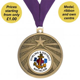 25 x 50mm Stars Multisport,Dance Medal with FREE Medal Ribbon Gold,Silver,Bronze 