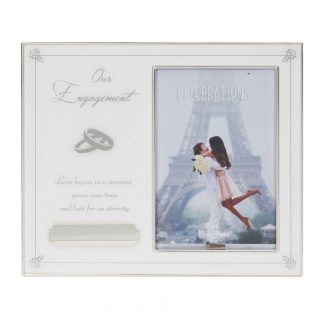 Silver Plated 4" x 6" Engagement Photo Frame - WG1091EN