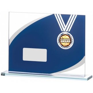 *NEW* Blue Mirror Glass Medal Multi Sport Trophy - 2 Sizes - GE228