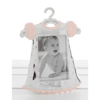 3" x 2.5" Silver Plated Baby Girl Dress Photo Frame - 50523