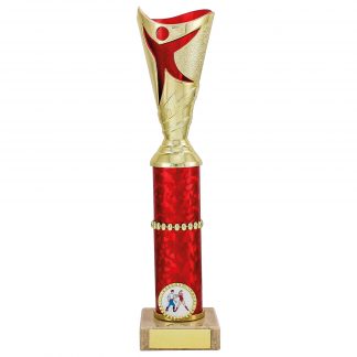 Gold & Red Dance Trophy - 8 Sizes - 1779