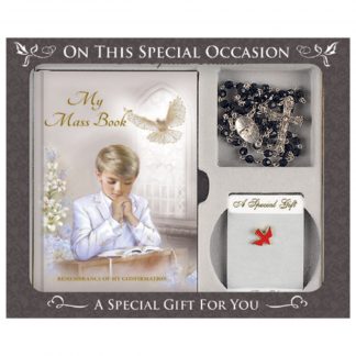 Confirmation Rosary Beads Boys Gift Set - F564