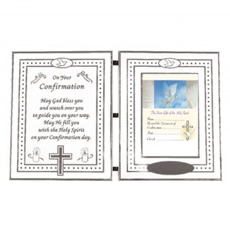 4" x 6" Silver Plated Confirmation Folding Photo Frame - F46664