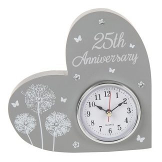 Wooden Heart 25th Anniversary Mantel Clock - 200250