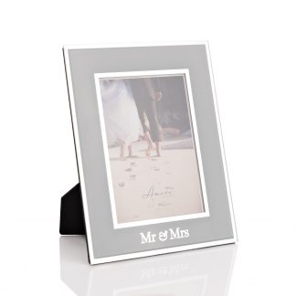 5"x7" Mirror Border Mr & Mrs Wedding Glass Photo Frame - WG15357