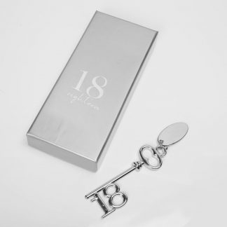 Silver Plated 18th Birthday Key with Engraving Tag - SP230918