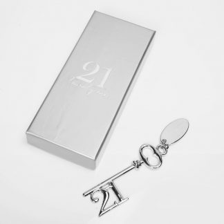 Silver Plated 21st Birthday Key with Engraving Tag - SP230921
