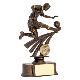 Antique Gold and Bronze Male Footballer Trophy - 4 Sizes - FG323