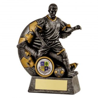 Antique Silver and Gold Male Footballer Trophy - 5 Sizes - RBT131