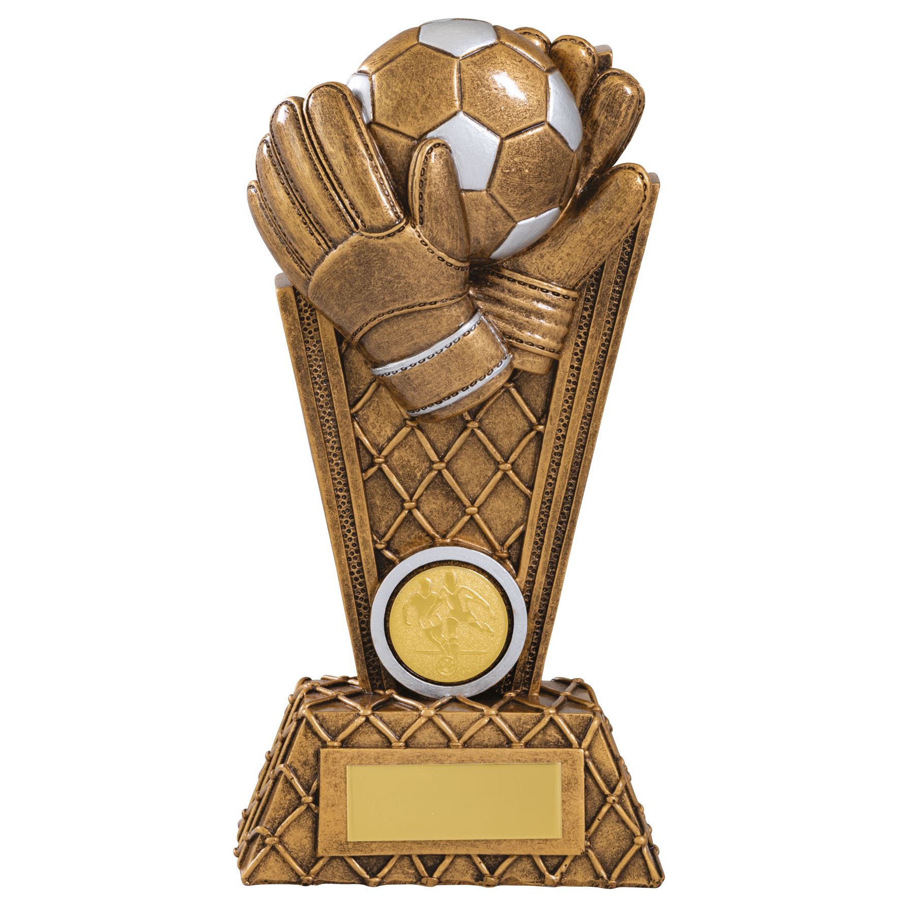 7″ Antique Gold and Silver Football Goalkeeper Trophy RF1901