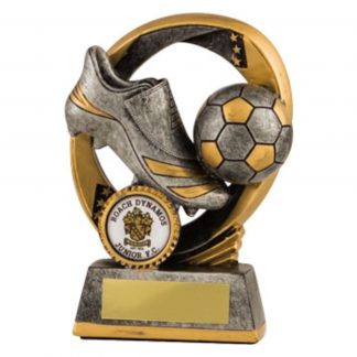 SILVER AND GOLD UNISEX FOOTBALL TROPHY
