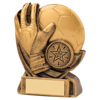4" Antique Gold Football Goalkeeper Trophy - RF080