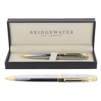 *FREE NAME* Chrome and Gold Ball Pen - 337370
