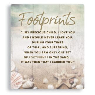 Porcelain Footprints Prayer Plaque - 38262