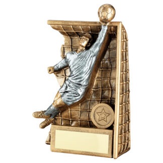 8" Bronze and Pewter Male Goalkeeper Trophy - RF549M