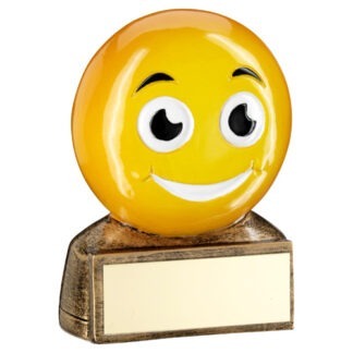 Bronze & Yellow Smiling Emoji Trophy - RF950