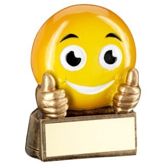 Bronze & Yellow Thumbs Up Emoji Trophy - RF951