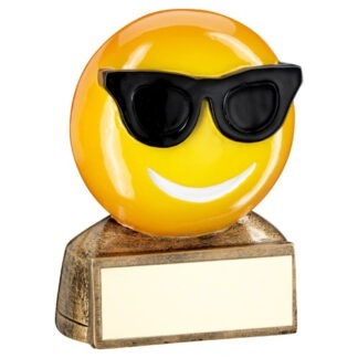 Bronze & Yellow Sunglasses Emoji Trophy - RF955